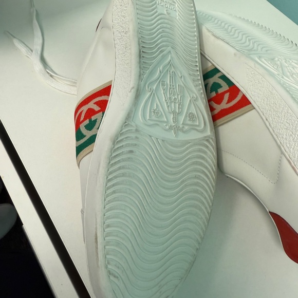 Gucci Ace elastic web interlock G white/red/green size 10 1/2 <<<FLOOR SAMPLE>>> - Picture 9 of 9